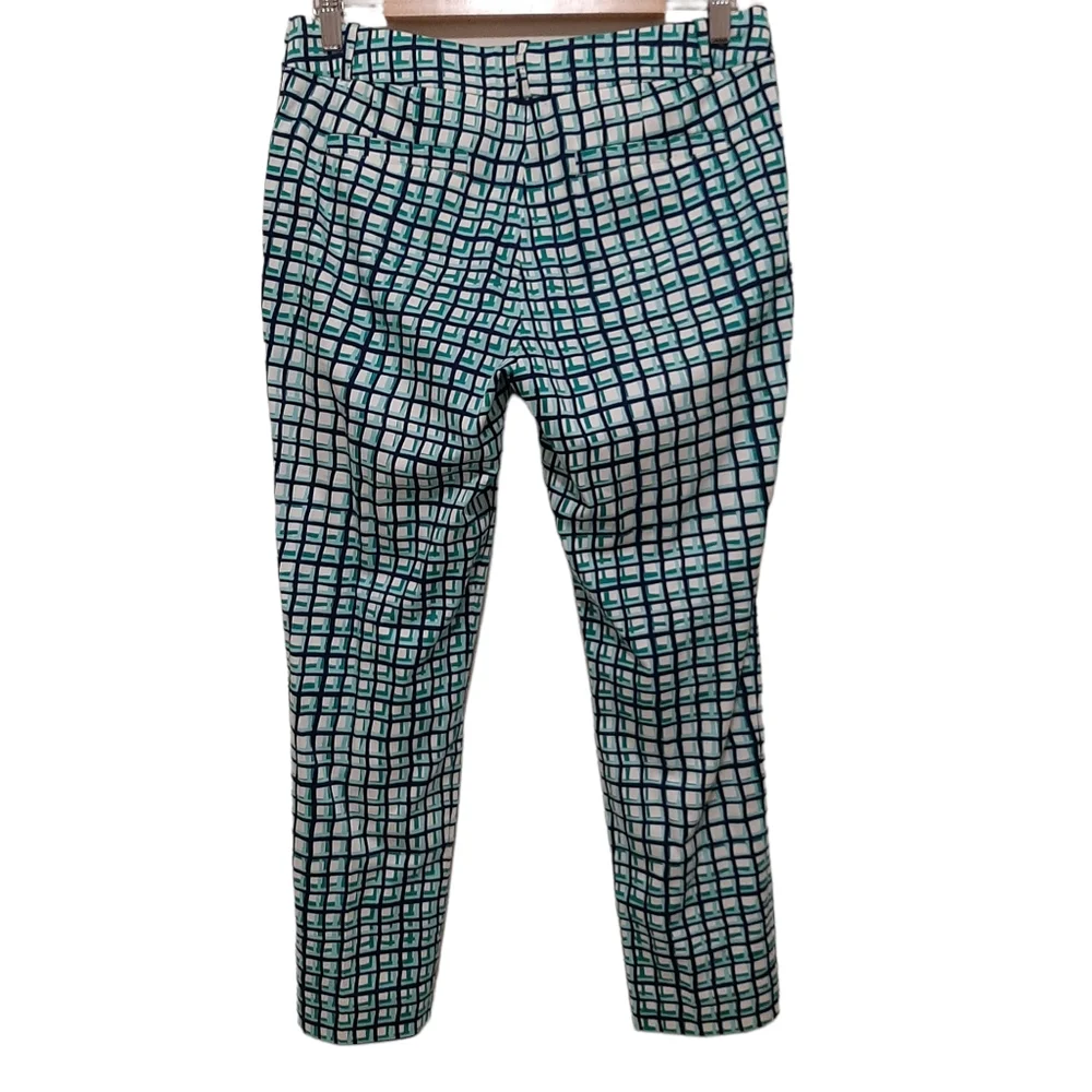 Kate Spade Breeze Block Plaid Cotton Pants Size 6